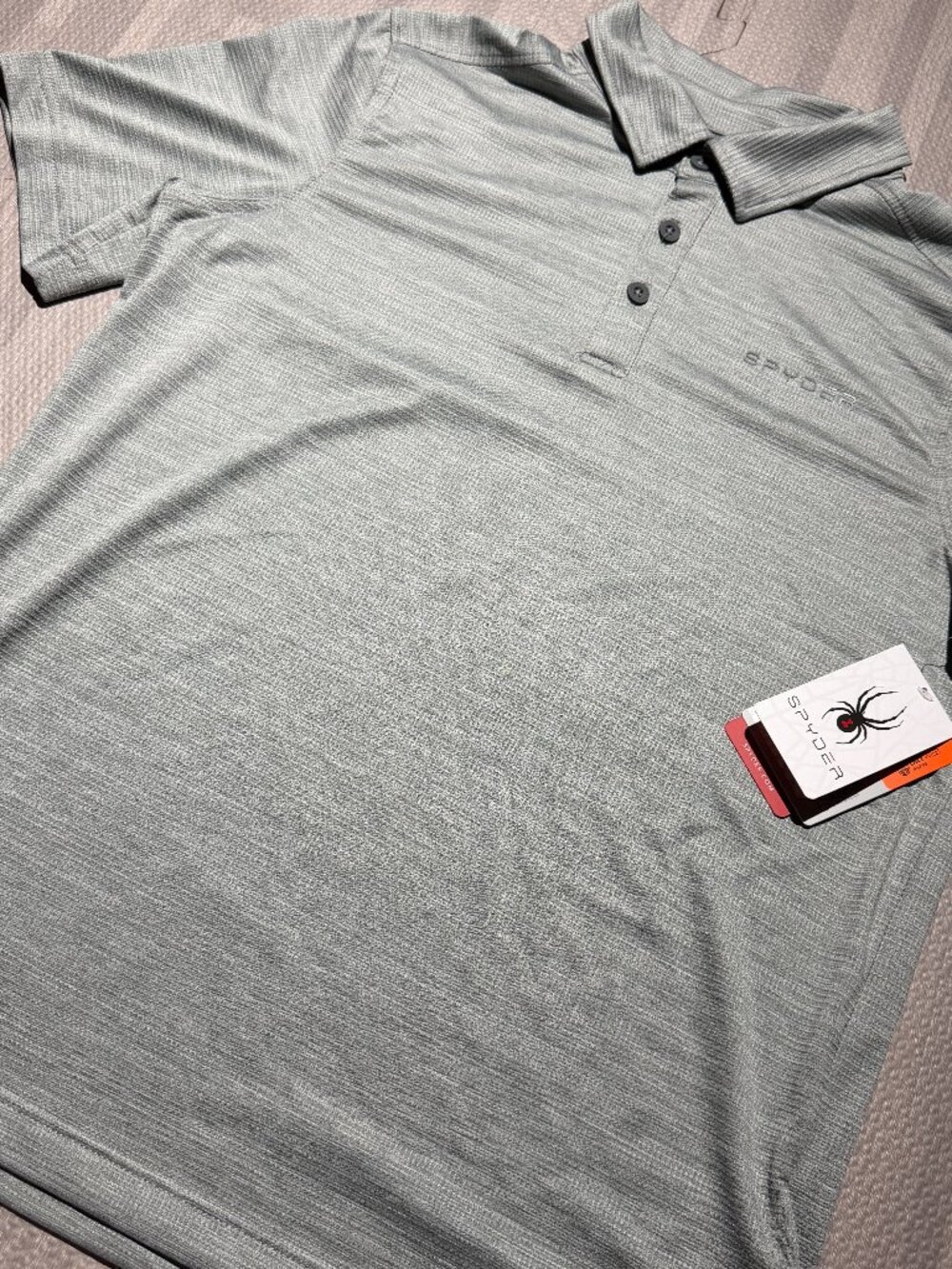 Spyder Men’s Small Gray Performance Golf Polo Stretch NWT